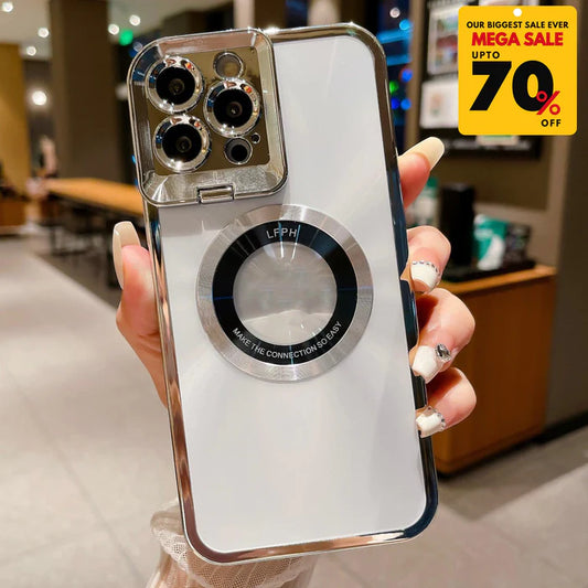 Lens Stand iPhone Case - Silver