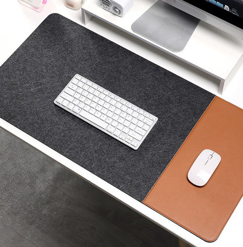 Felt & Faux Leather Desk Mat